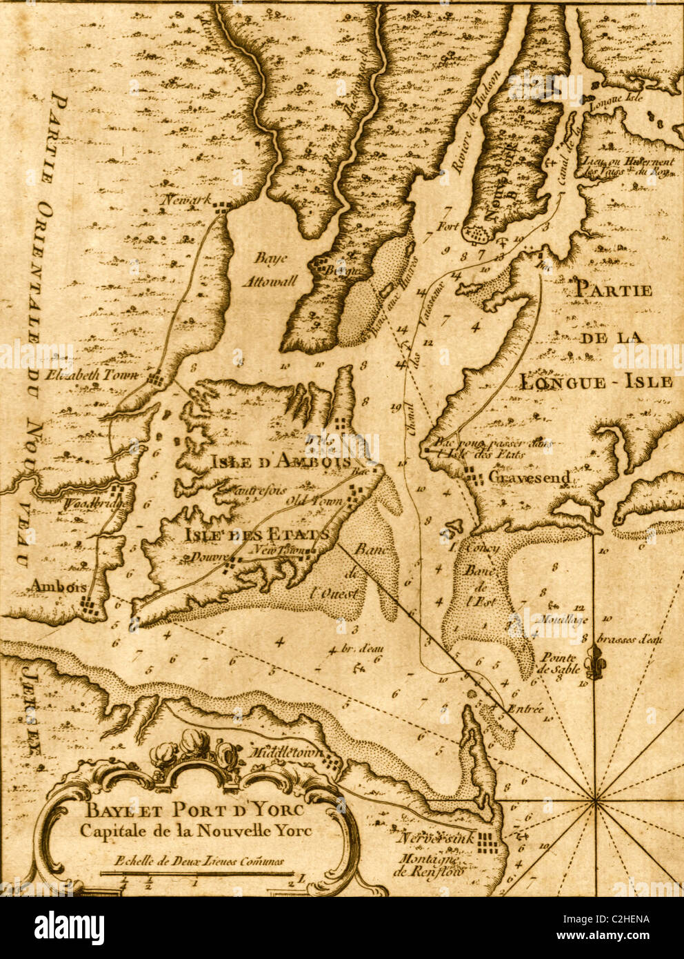 French Map of New York Islands - French Map Of New York Islands And Harbor C2HENA