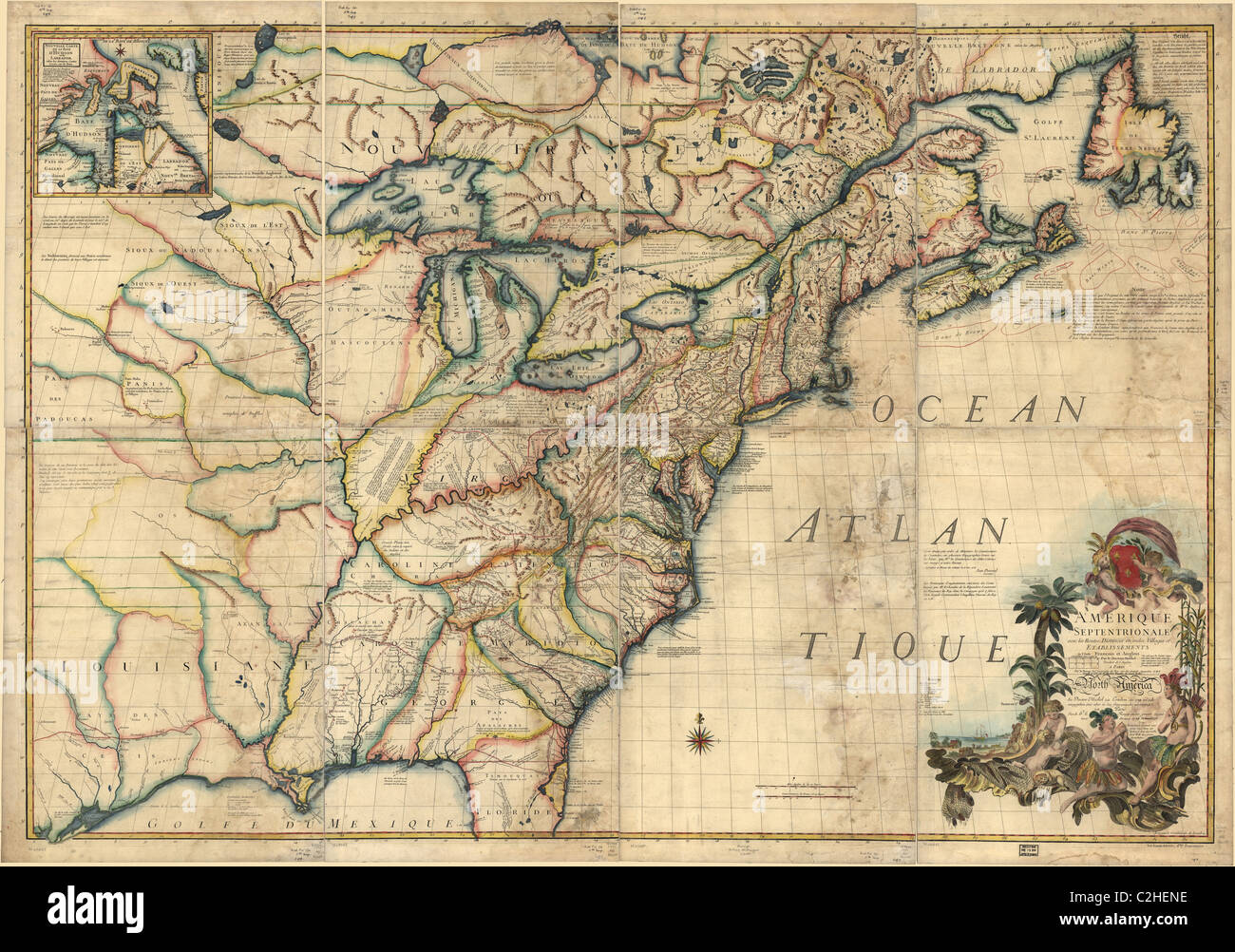 French & English Settlements in the US 1777 Stock Photo Alamy