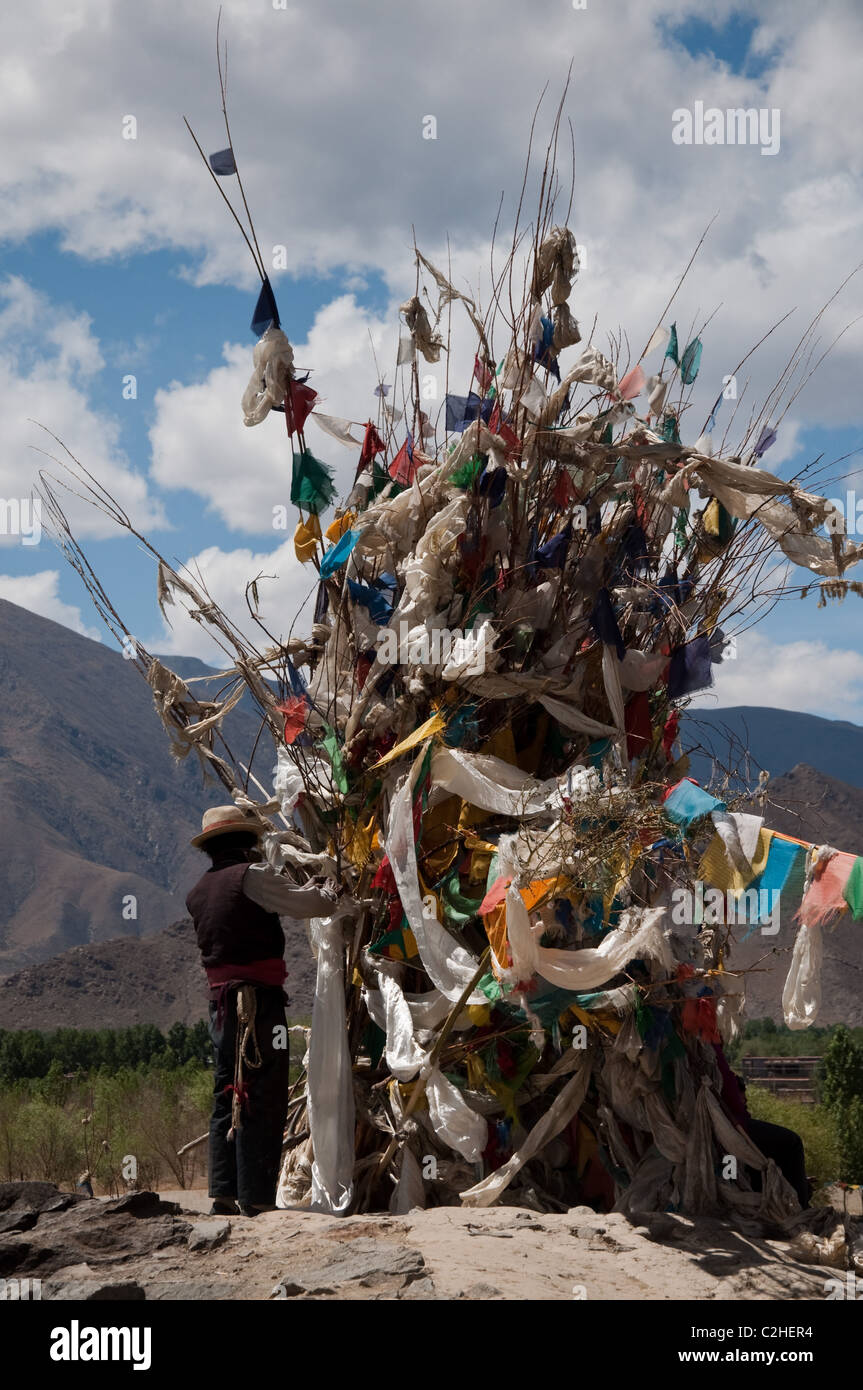 Water burial site in Tibet Stock Photo Alamy