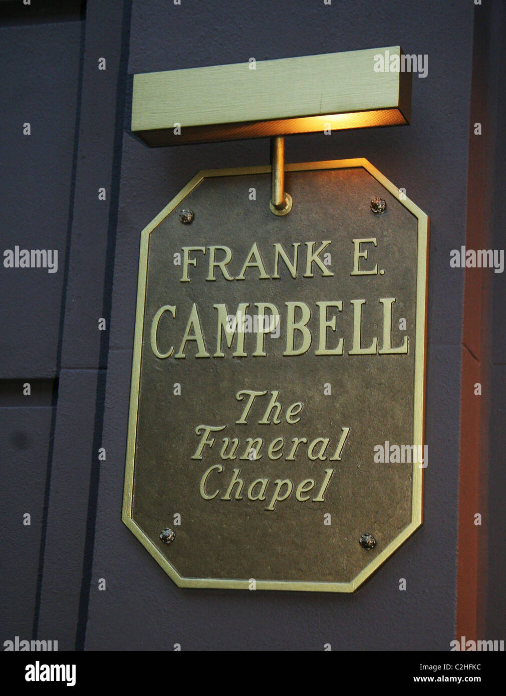 The Frank Campbell Funeral Home on Madison Avenue where the casket of