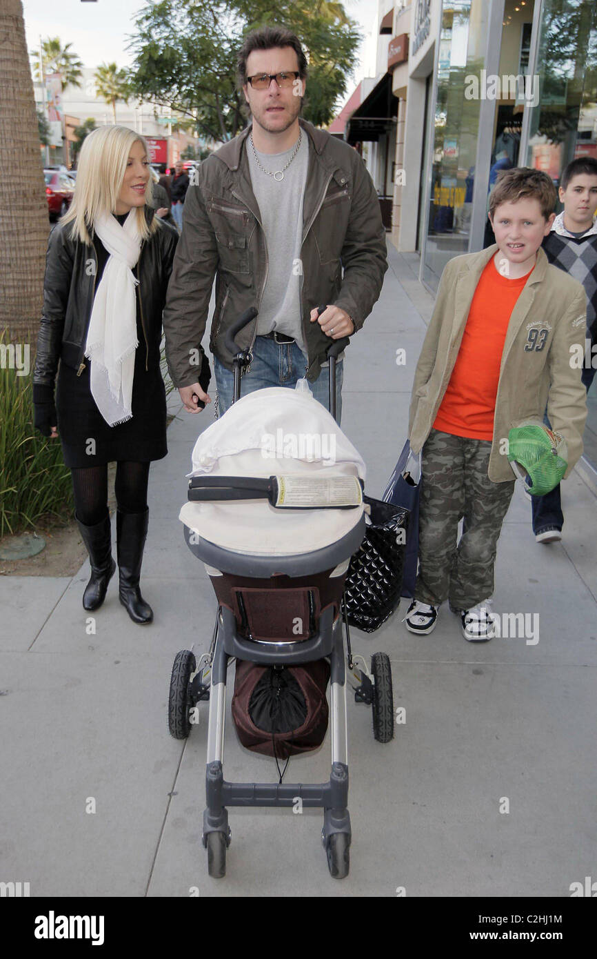 Tori Spelling, husband Dean McDermott, their baby Liam Aaron and Dean's