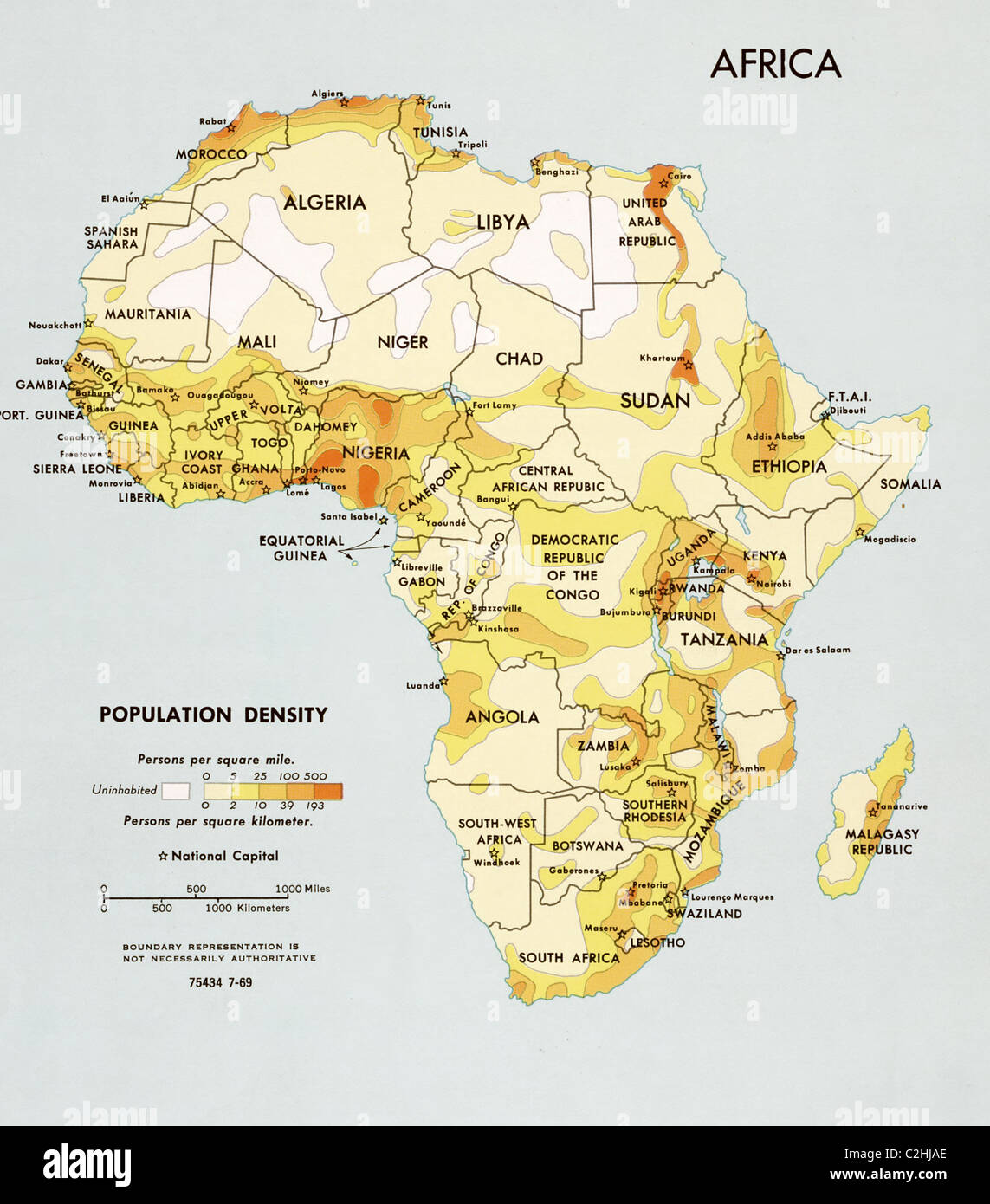 Africa Population Density Stock Photo - Alamy