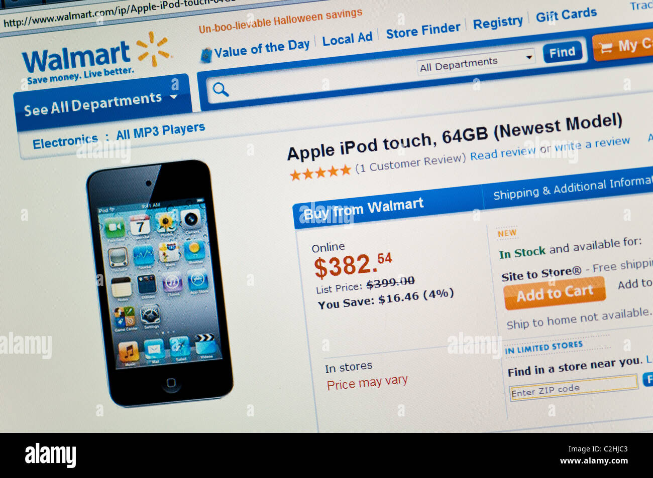Walmart website screenshot Stock Photo Alamy