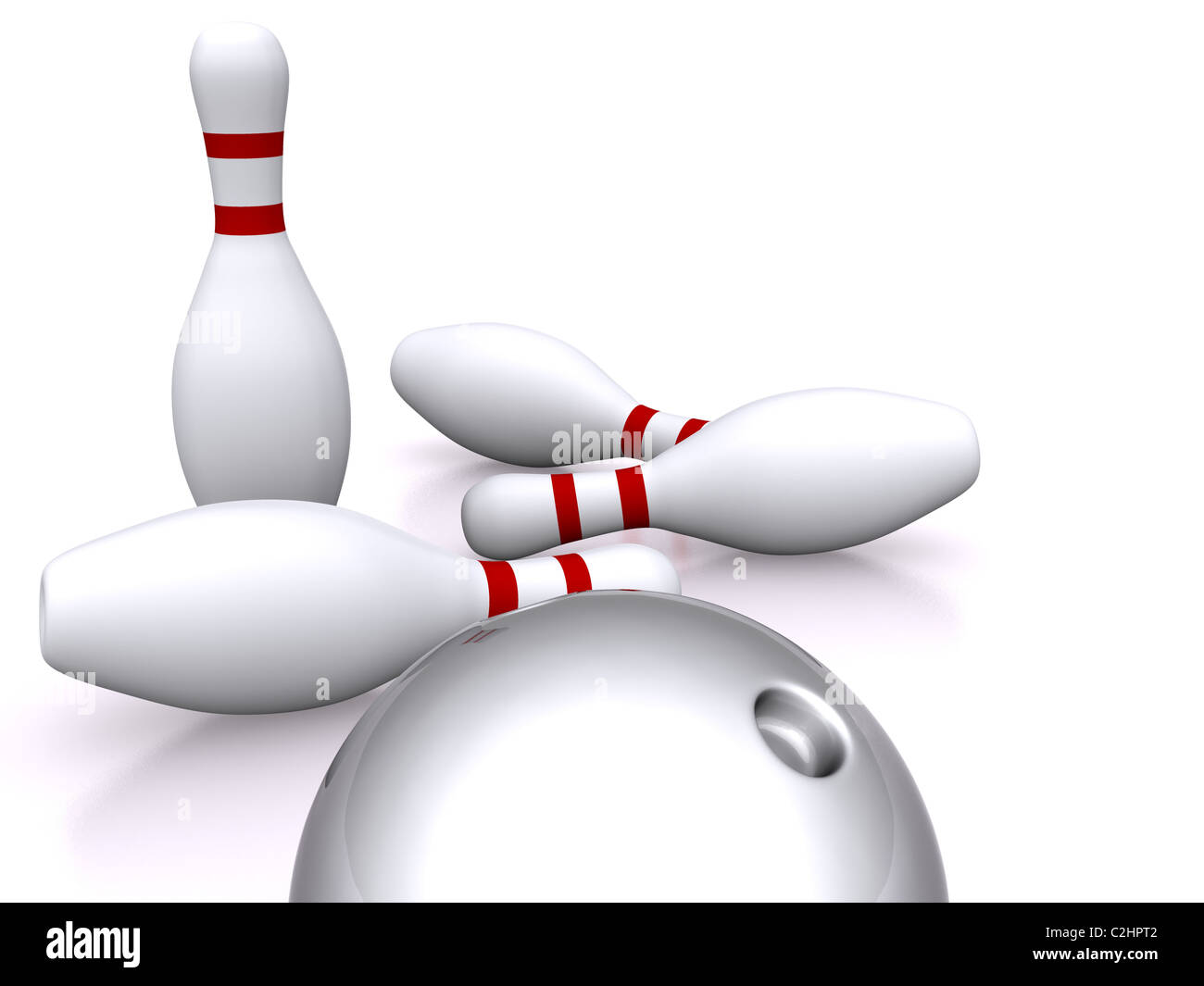 bowling pins. 3d Stock Photo