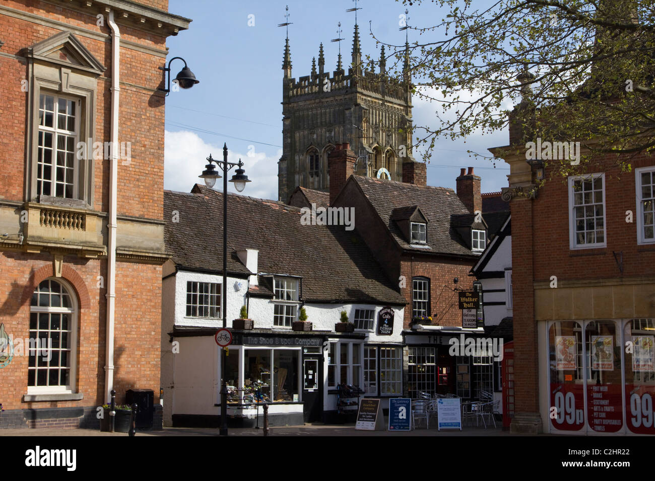 evesham town centre Worcestershire Stock Photo - Alamy