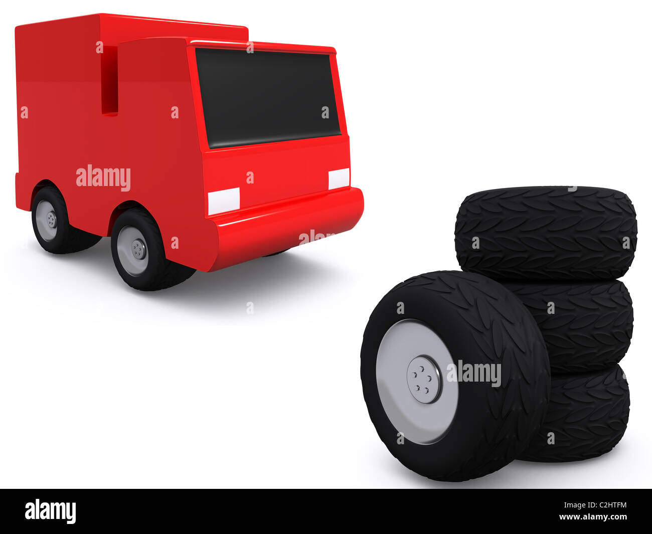 car with car wheels. 3d Stock Photo Alamy