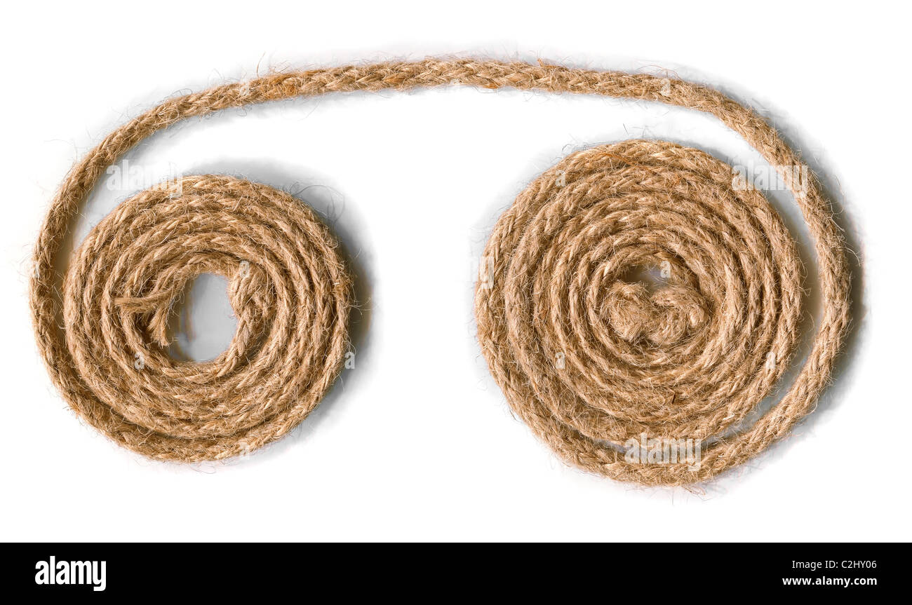 rope border in spiral. Closeup Stock Photo