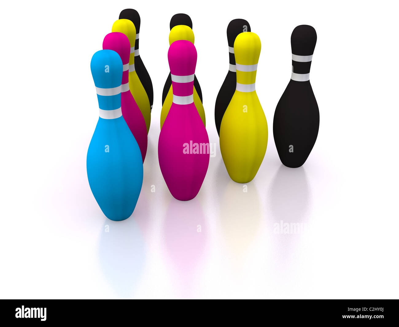 bowling pins. 3d Stock Photo Alamy