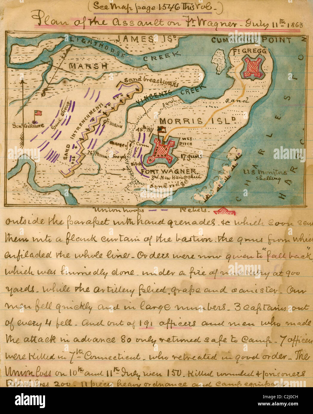 Battle for Fort Wagner Stock Photo Alamy