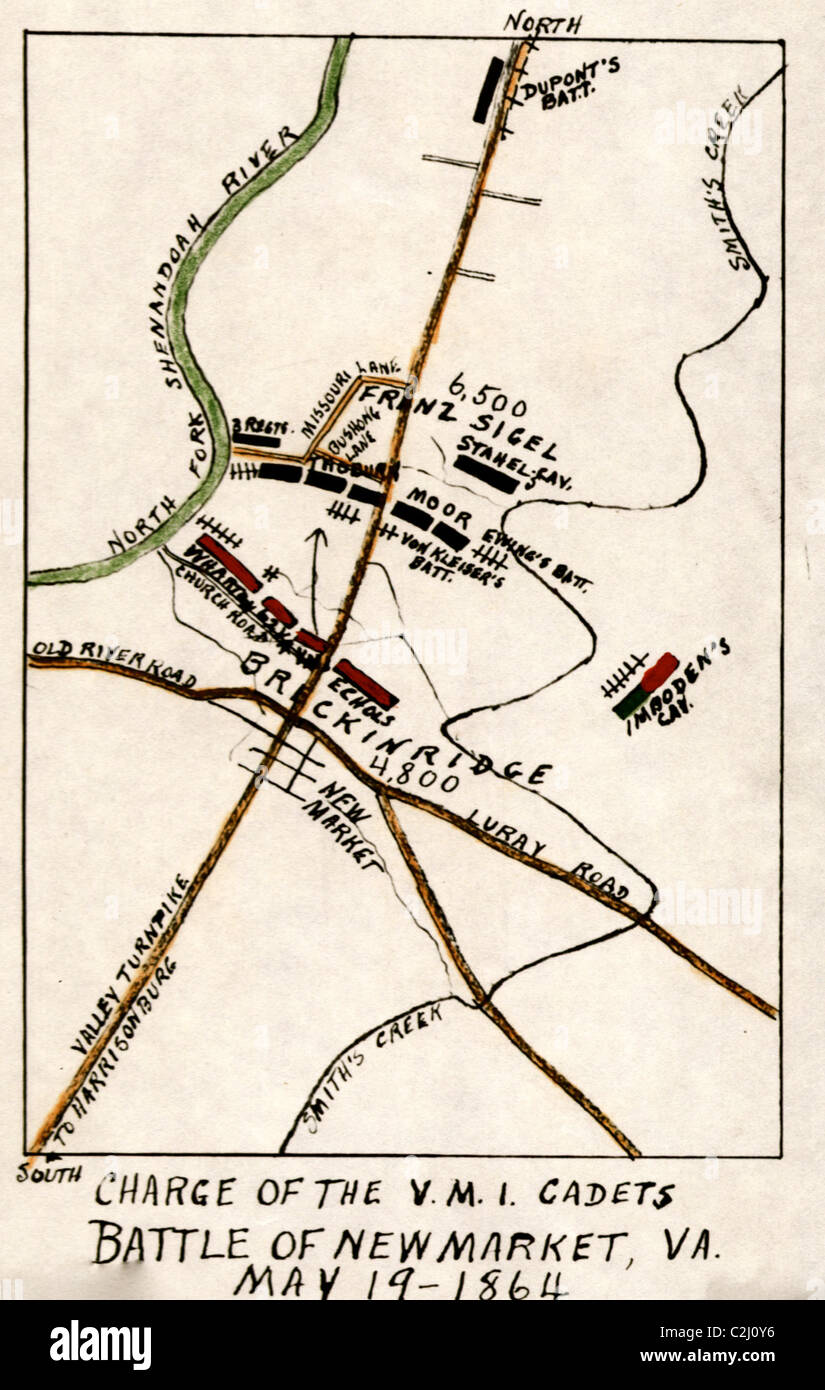 Many Sizes; Map Of New Market Poster Virginia Battlefield 1864