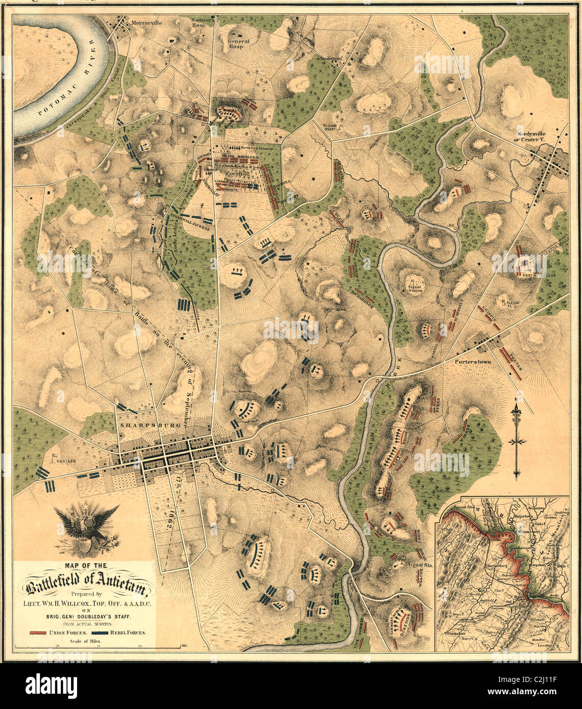 Civil war battle maps hi res stock - Battle Of Antietam Sharpsburg C2J11F 