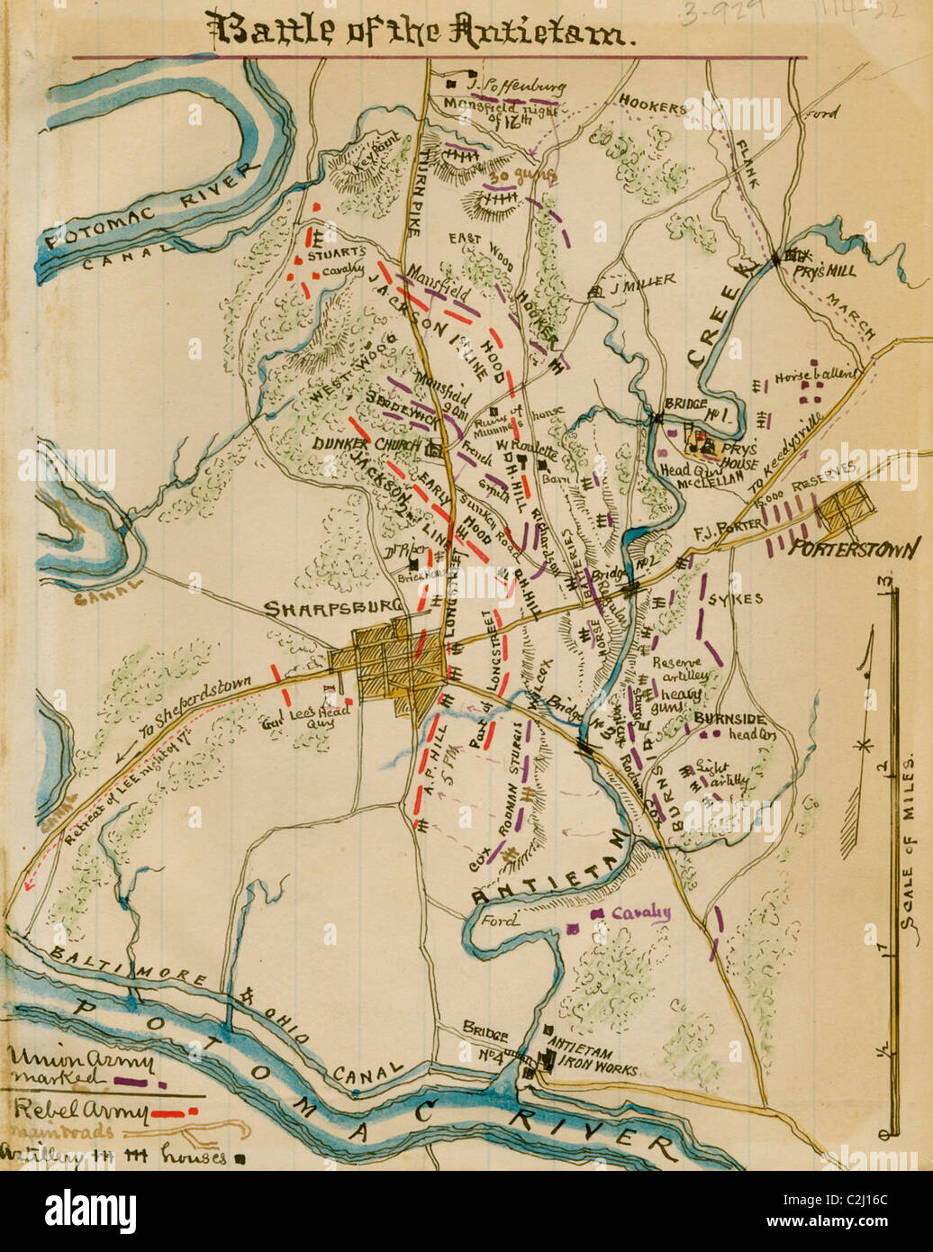 Battle of Sharpsburg, Antietam Stock Photo
