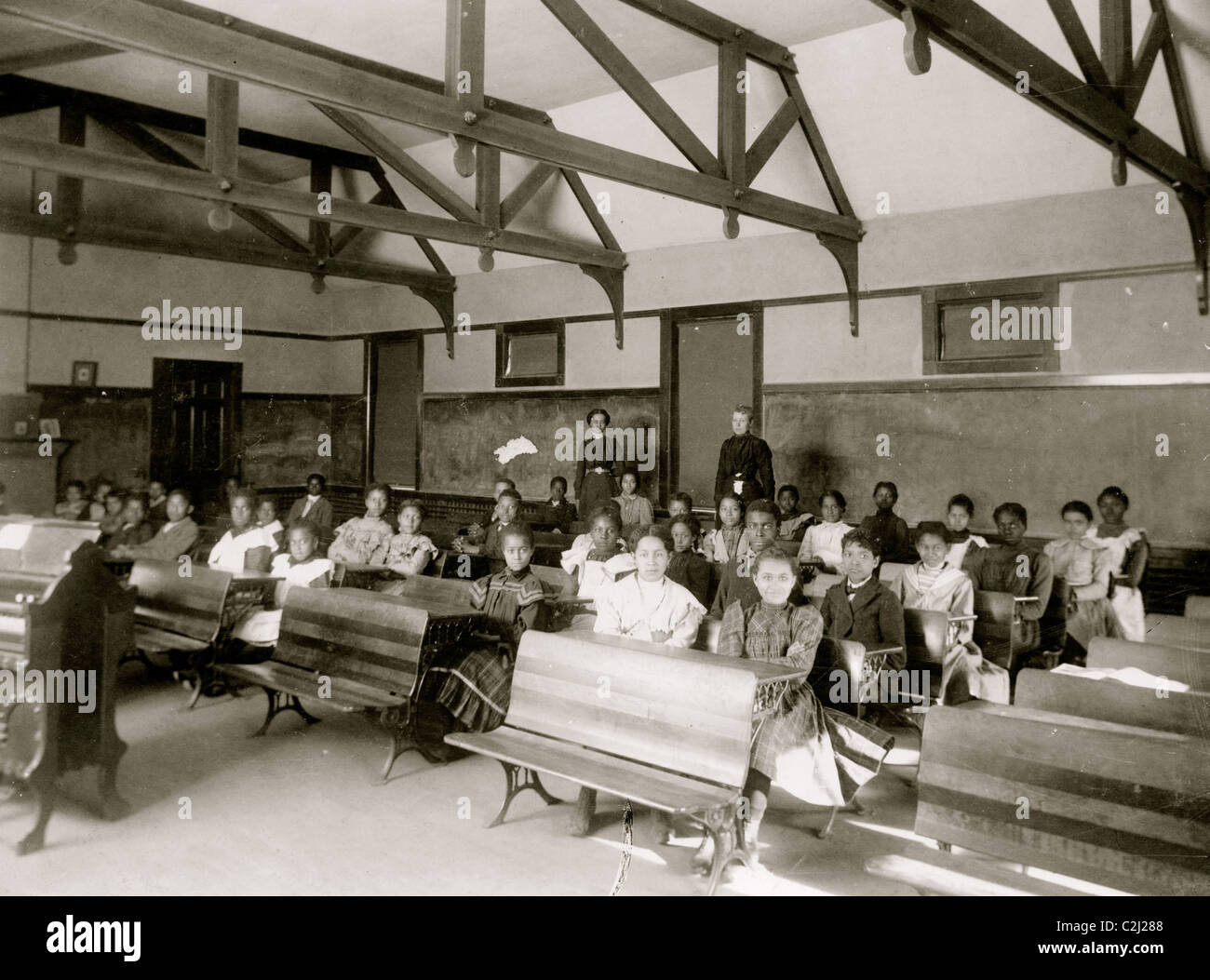 Students and teachers in training school of Fisk University Stock Photo