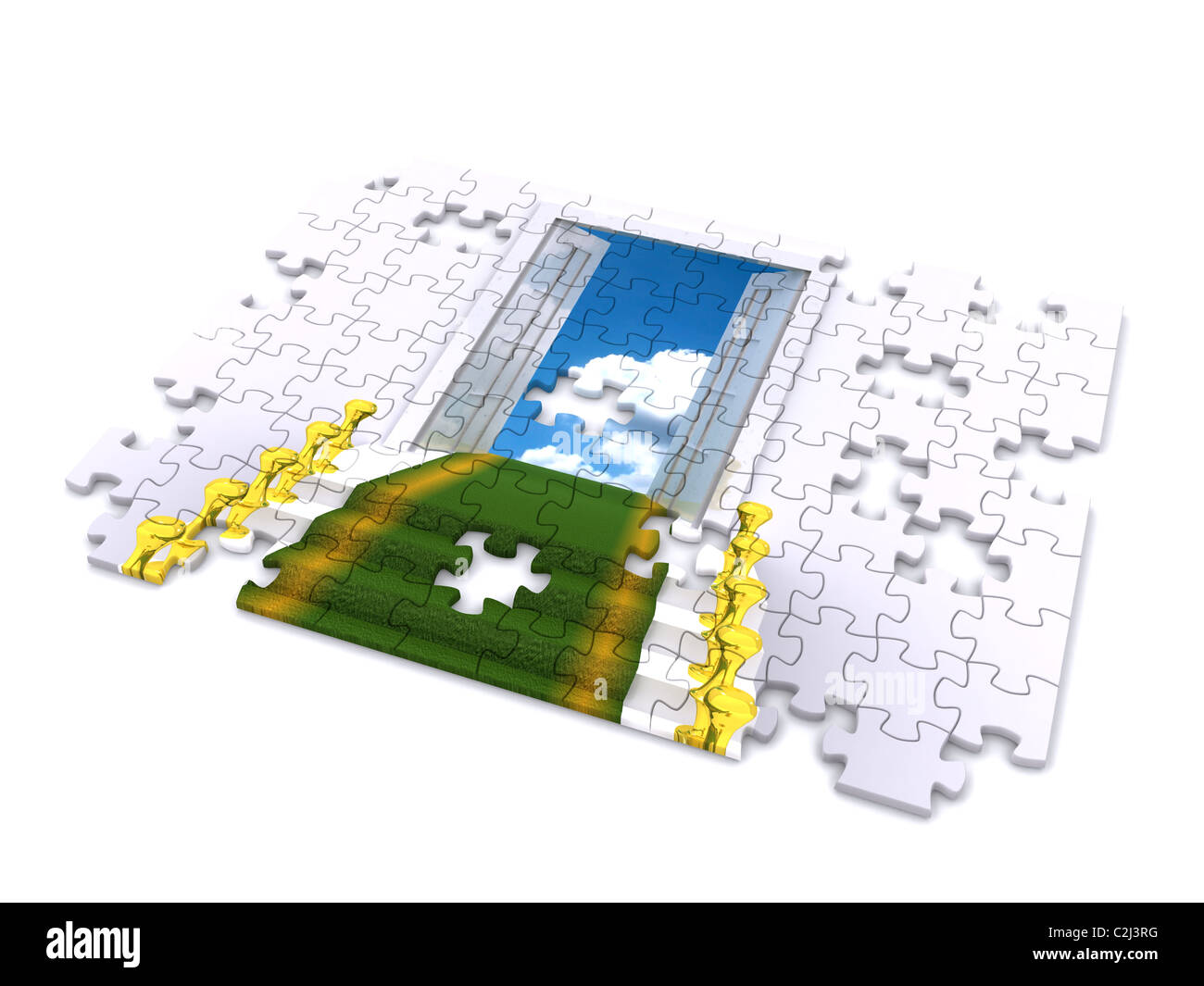 puzzle piece of stair. 3d Stock Photo Alamy