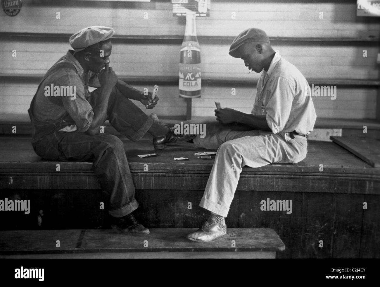 African American Playing cards on a bench Stock Photo - Alamy