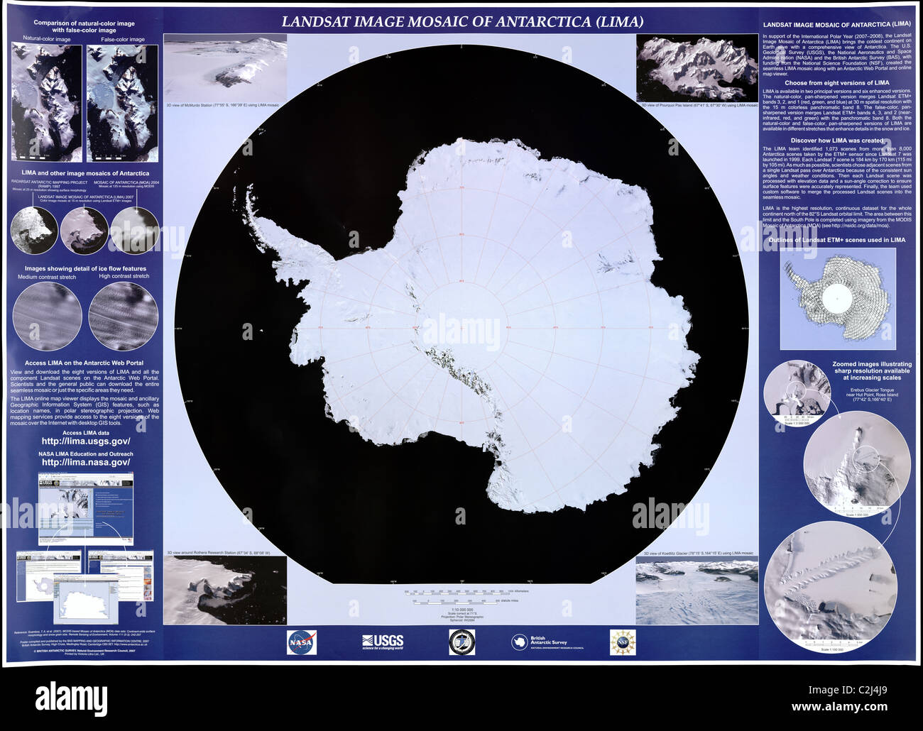 Landsat Antarctica - 2007 Stock Photo