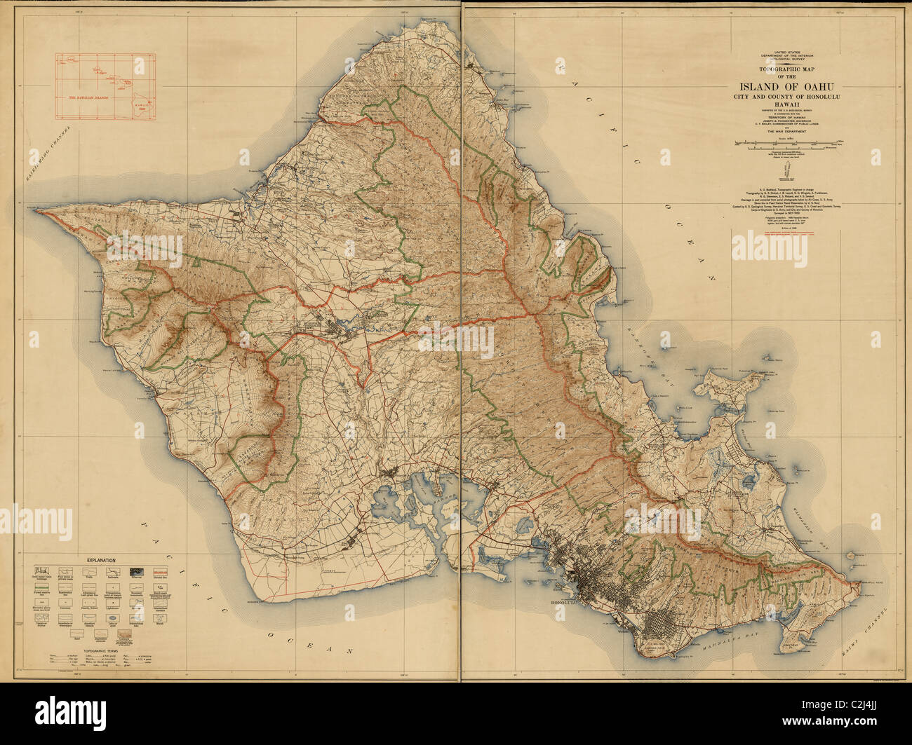 Oahu map hires stock photography and images Alamy