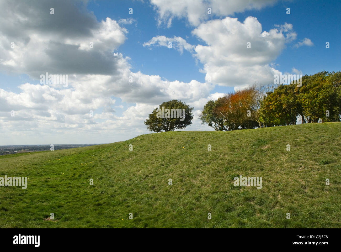 Prehistoric earth works. High Down Hill Near Worthing East Sussex UK. South Downs Stock Photo