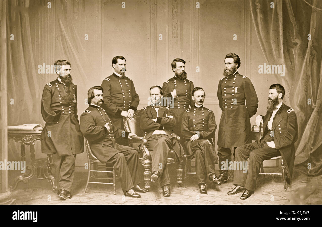 William Tecumseh Sherman & His Staff Stock Photo