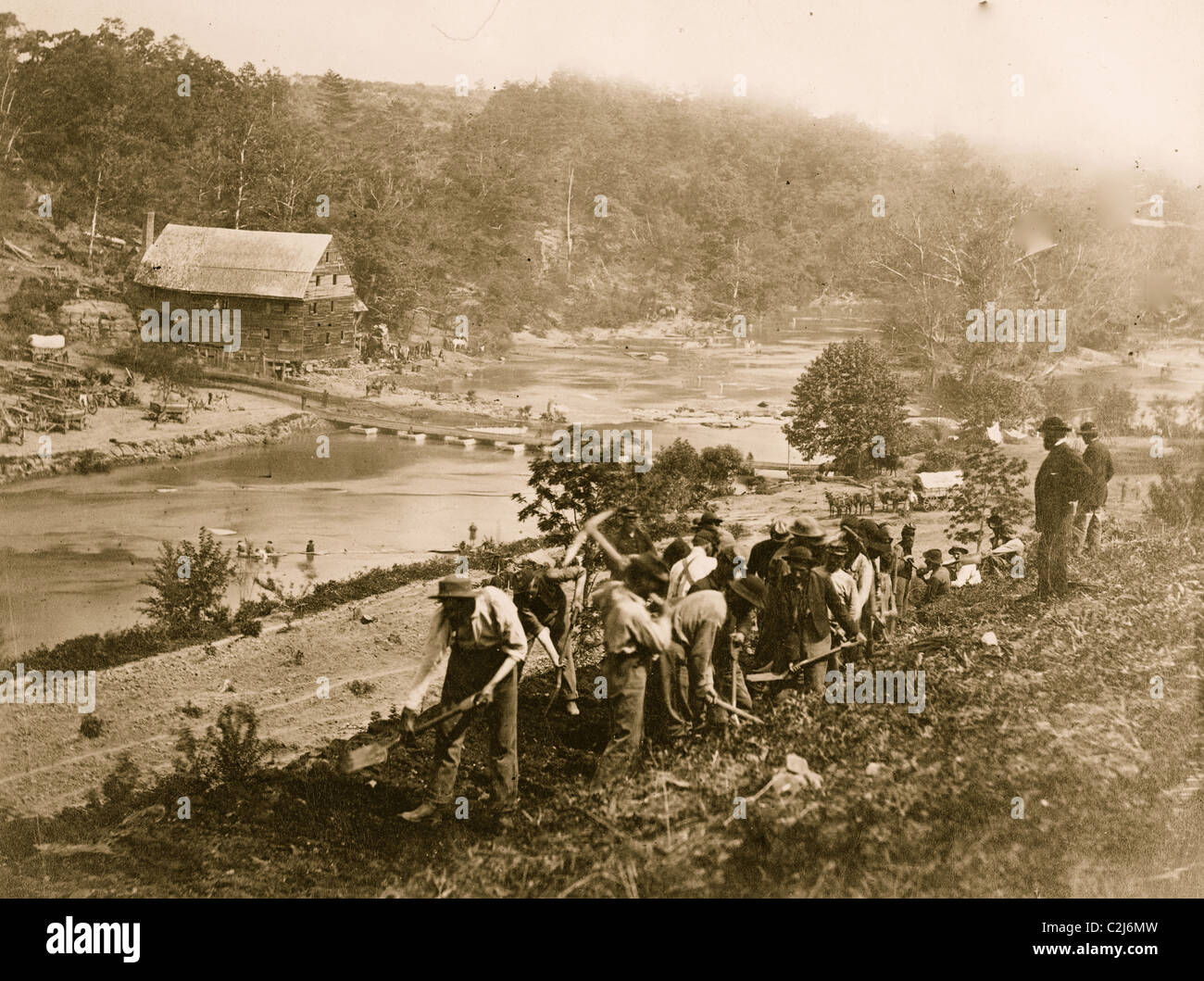 Jericho Mills, Virginia. 50th New York Engineers constructing road on