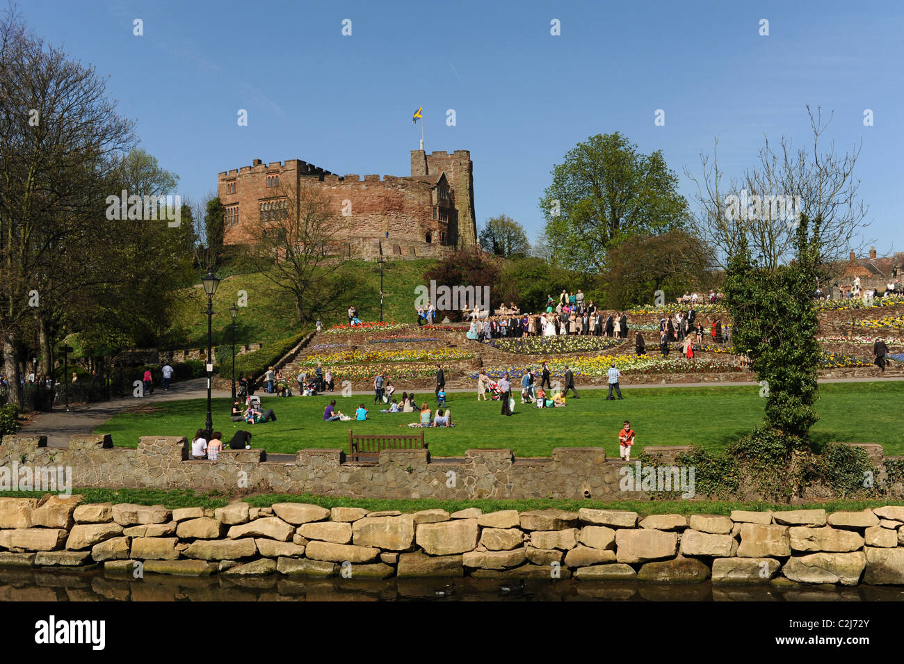 Tamworth castle and riverside walk in town centre UK Stock Photo Alamy
