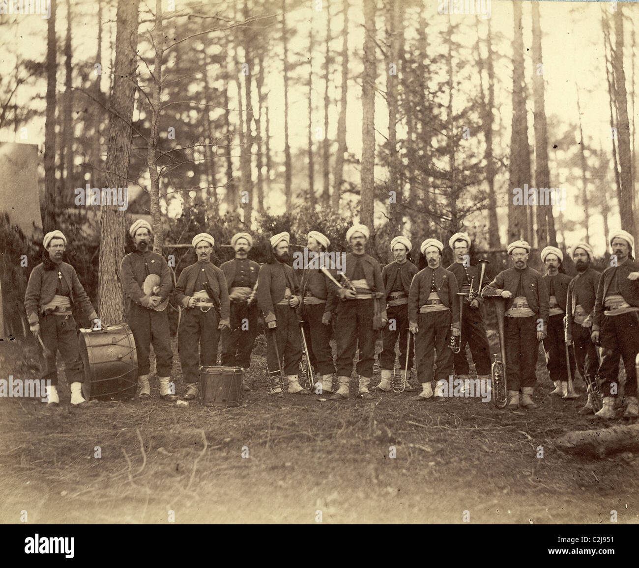 Band of 114th Pennsylvania Infantry, in front of Petersburg, Va., August, 1864 Stock Photo