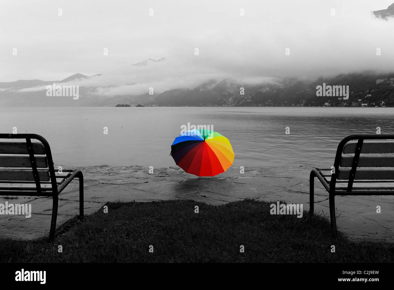 Ascona - Switzerland - in the rain Stock Photo