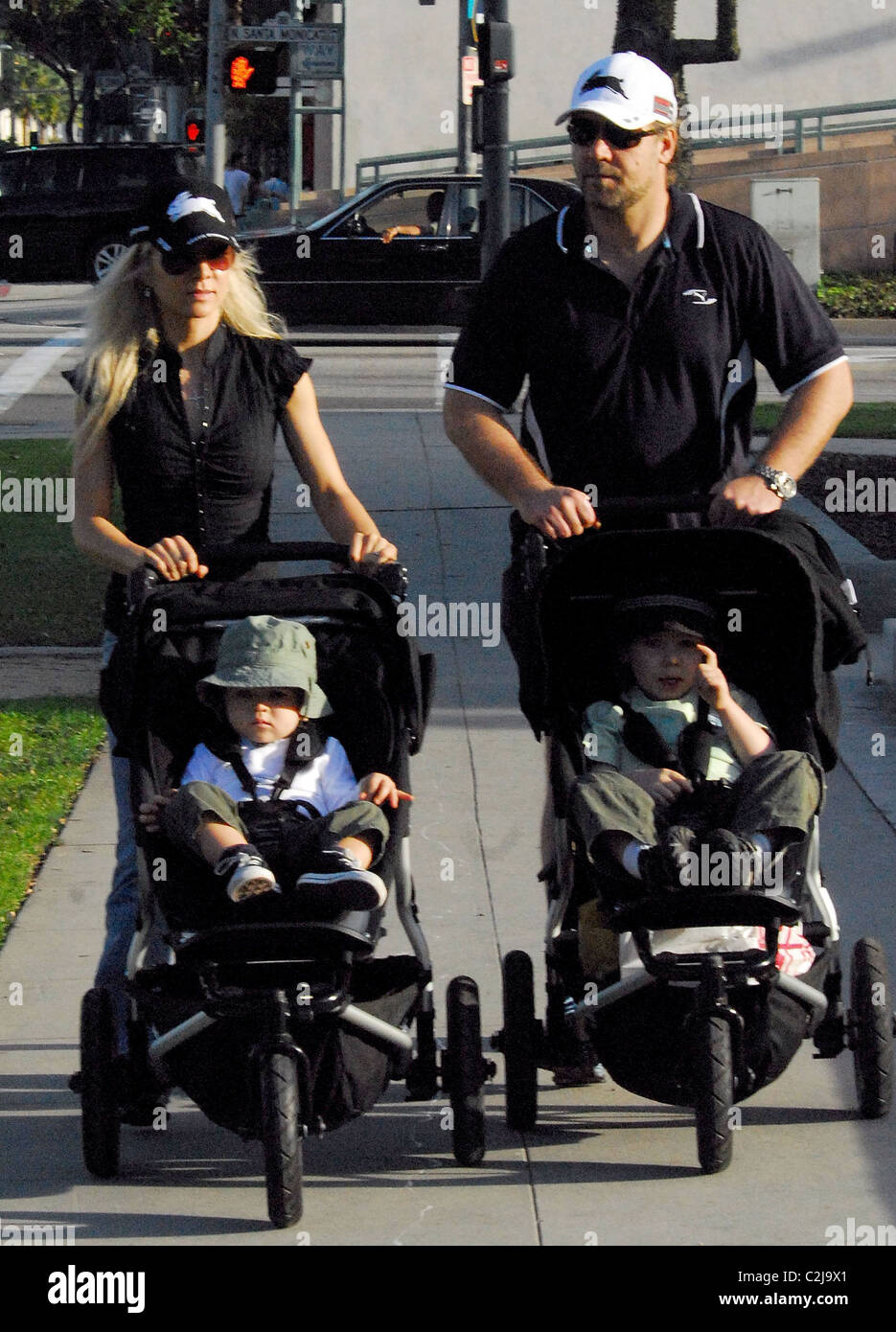 Russell Crowe And His Wife Danielle Spencer Take Their Two Sons Charles