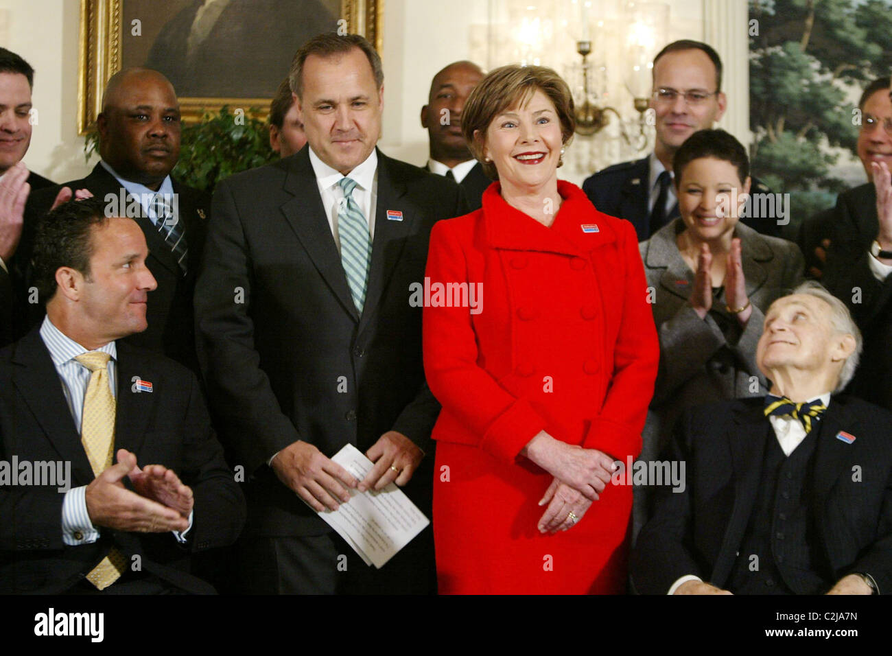 First Lady Laura Bush greets employees of AbilityOne program and their ...