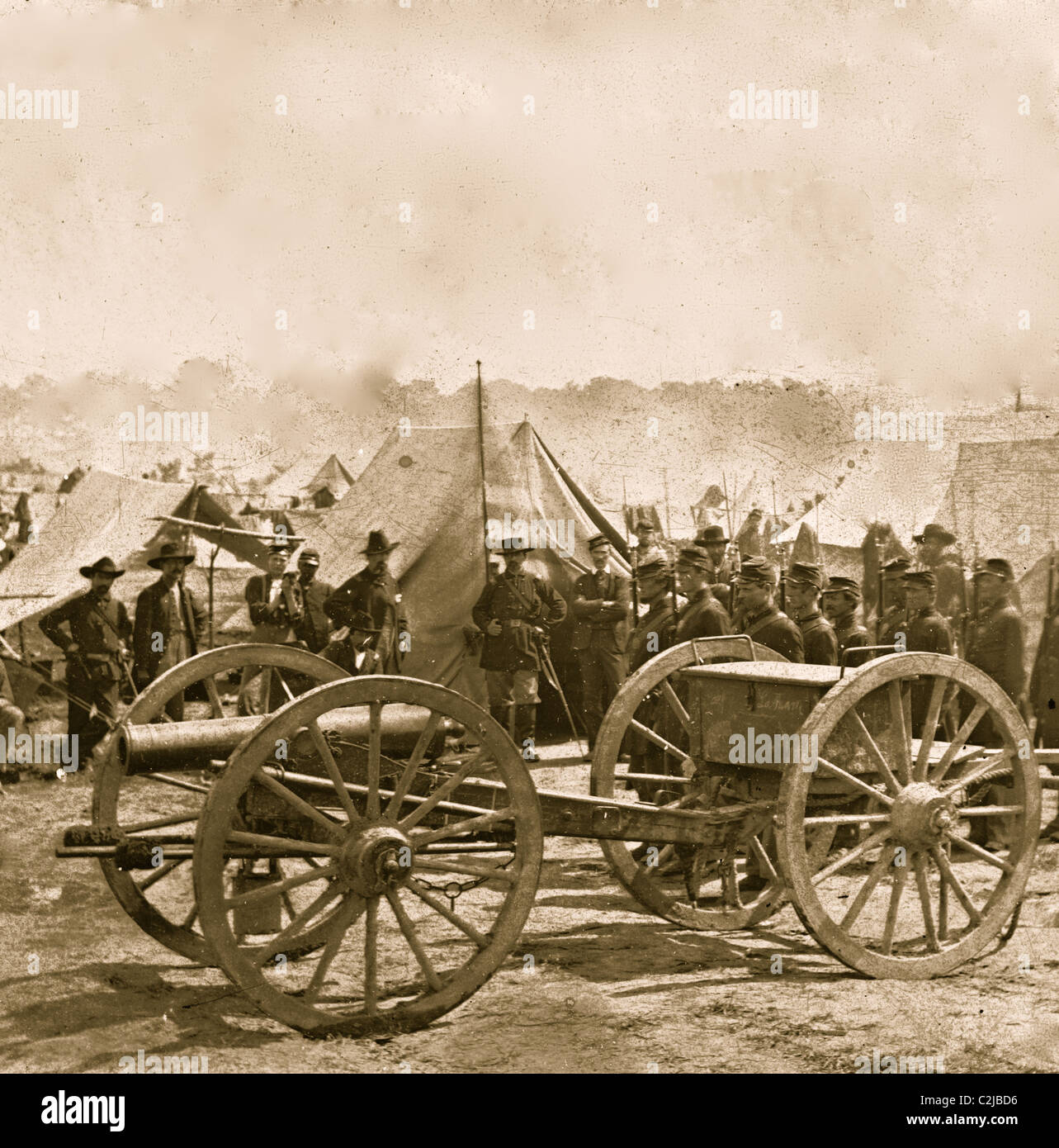 12-pdr. howitzer gun captured by Butterfield's Brigade Stock Photo