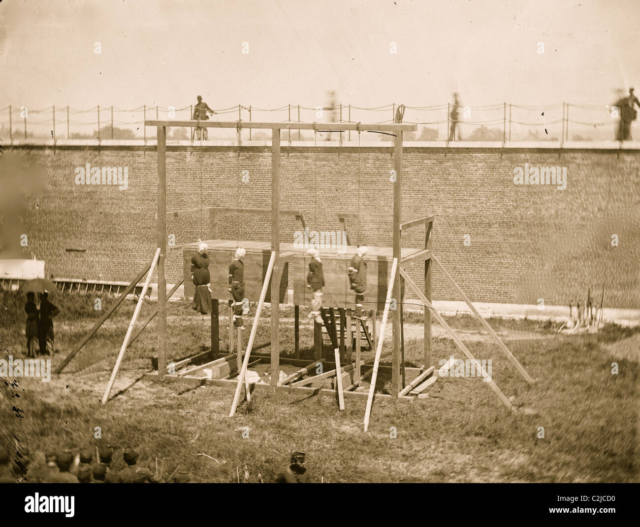 Hanging Lincoln's assassins Stock Photo