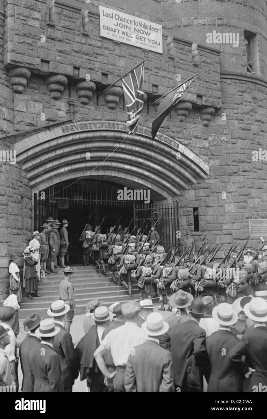 Soldier Plays his bugle into a huge megaphone at Fort Totten, Bayside ...