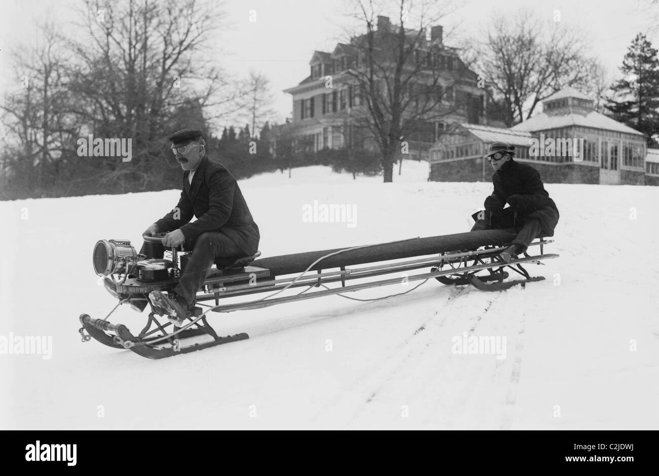 Bobsled for Two with Searchlight Stock Photo Alamy