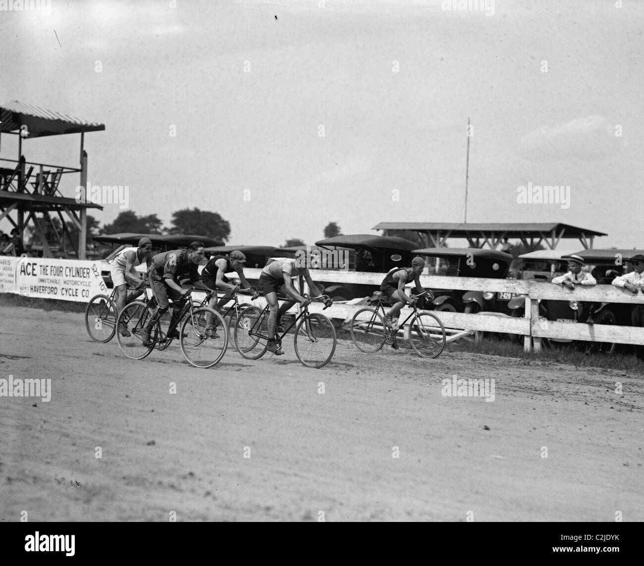 Bicycle Race on Track Stock Photo