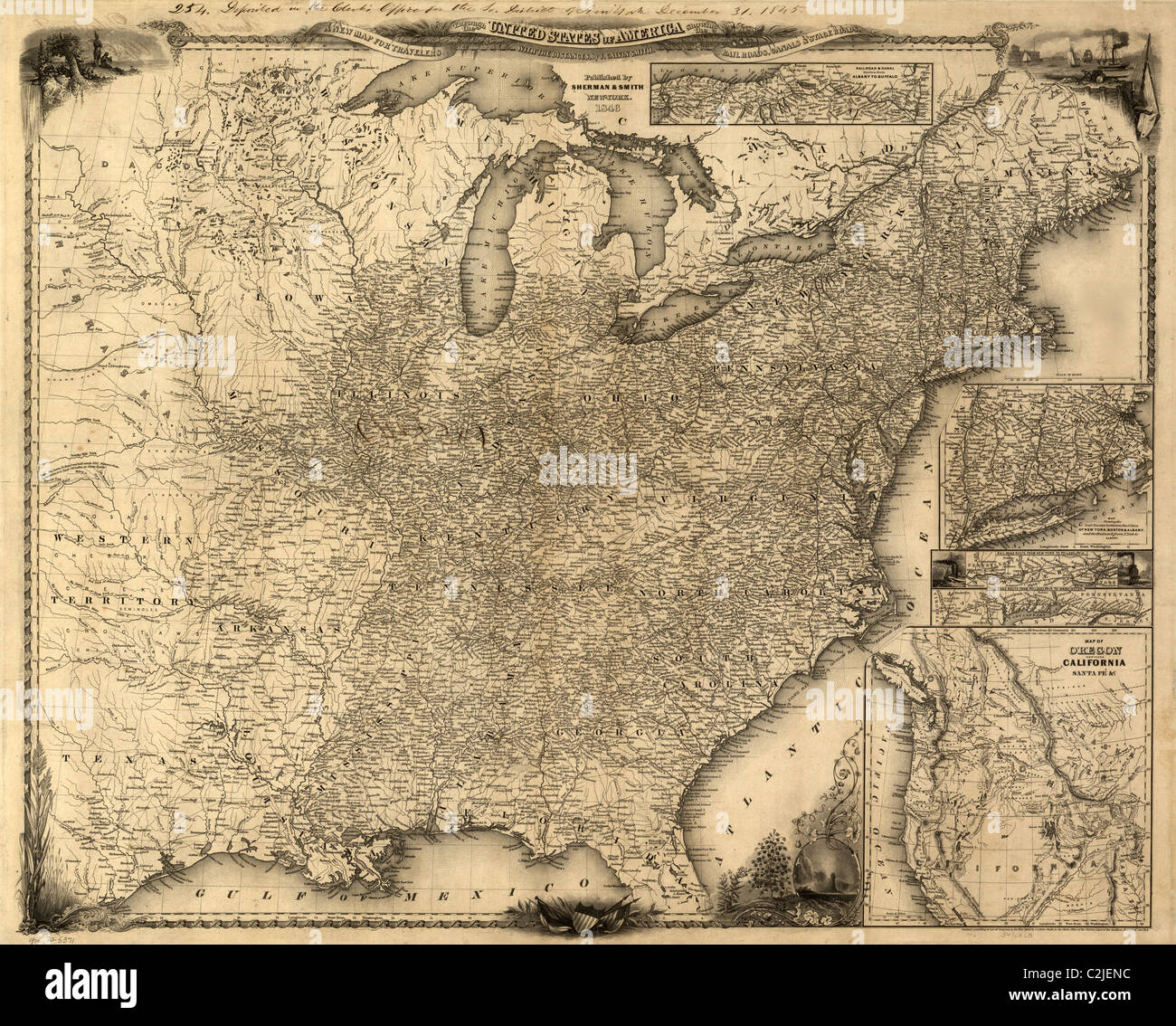 Travelers Map of the United States - Travelers Map Of The United States 1846 C2JENC