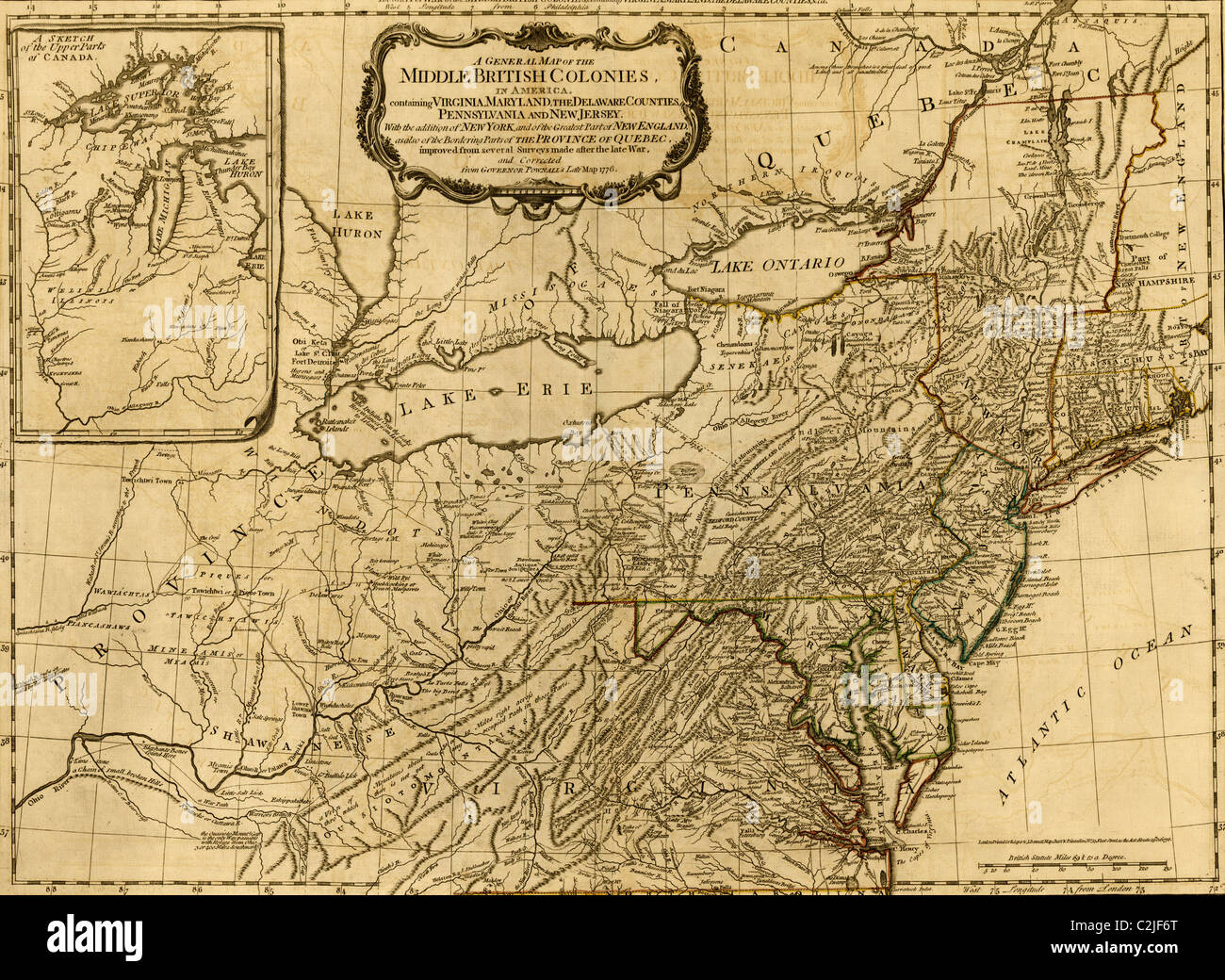 French & English Settlements in North America 1776 Stock Photo Alamy