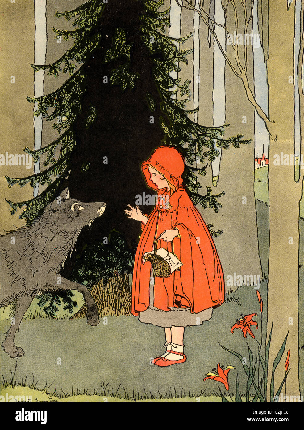 Little Red Riding Hood And The Wolf Stock Photo Alamy