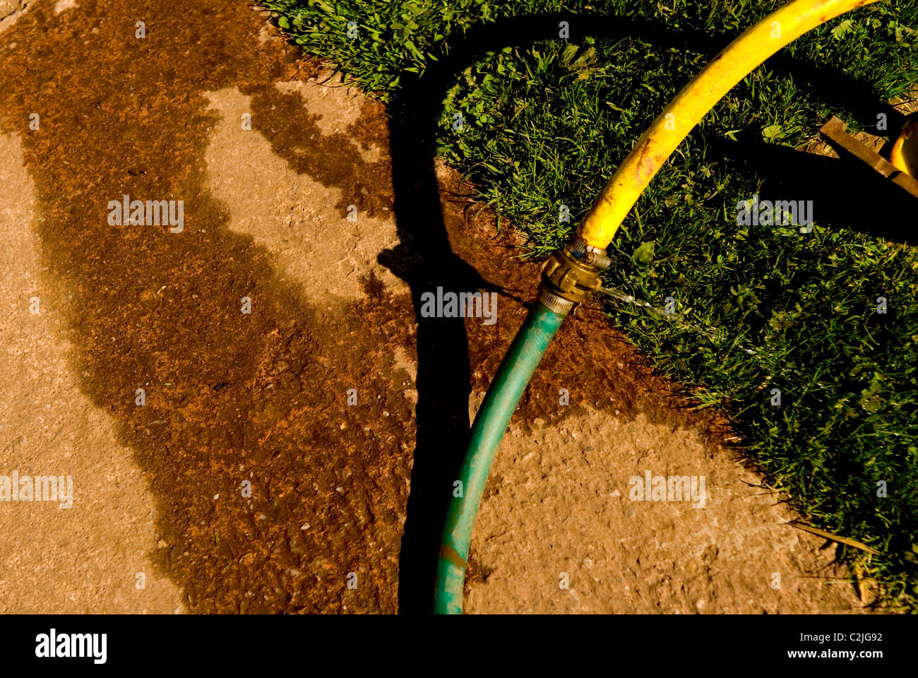 Leaking hose pipe Stock Photo
