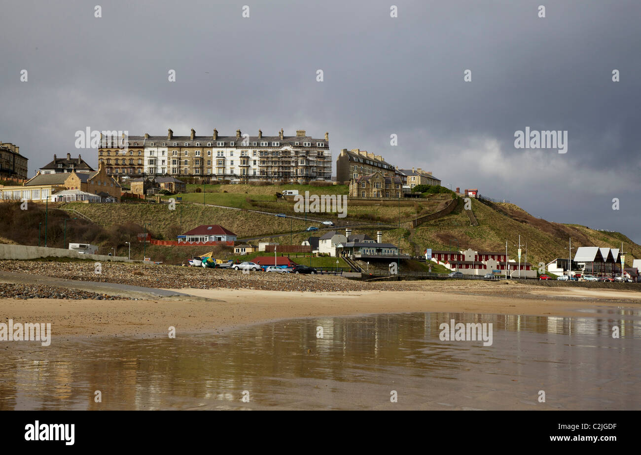 Saltburn town from the beach Stock Photo
