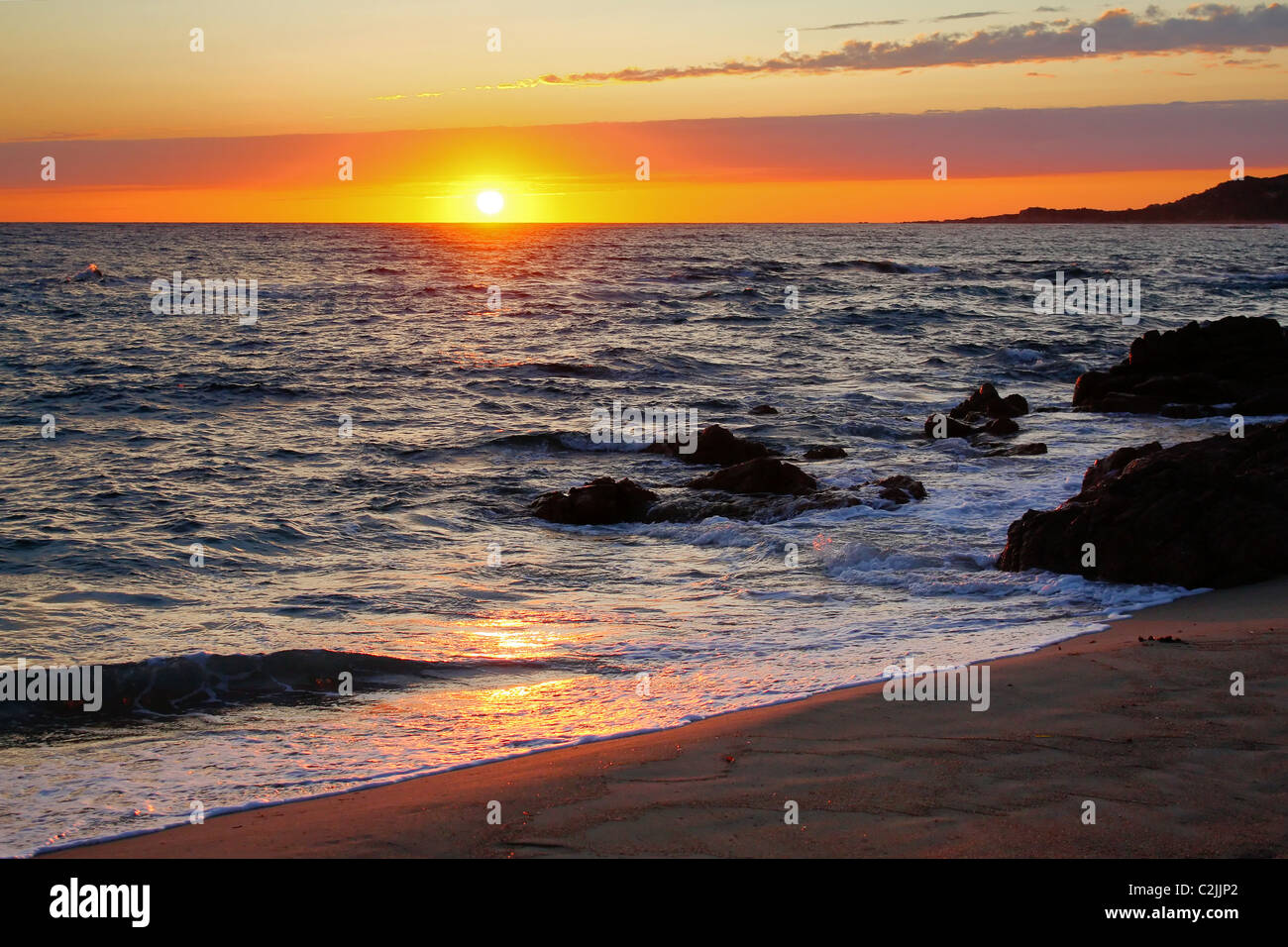 sea sunset Stock Photo