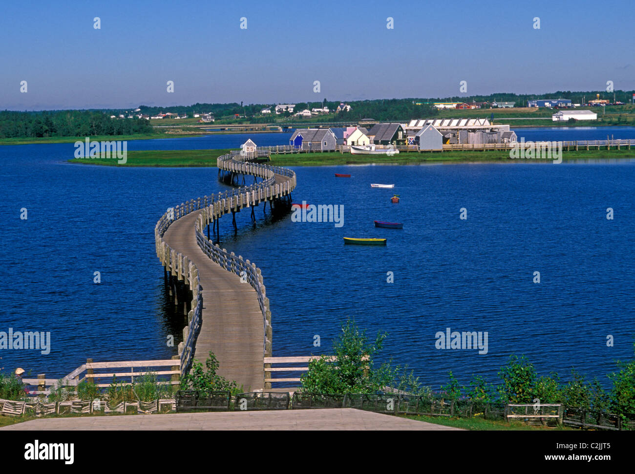 boardwalk, Le Pays de la Sagouine, Bouctouche, New Brunswick Stock