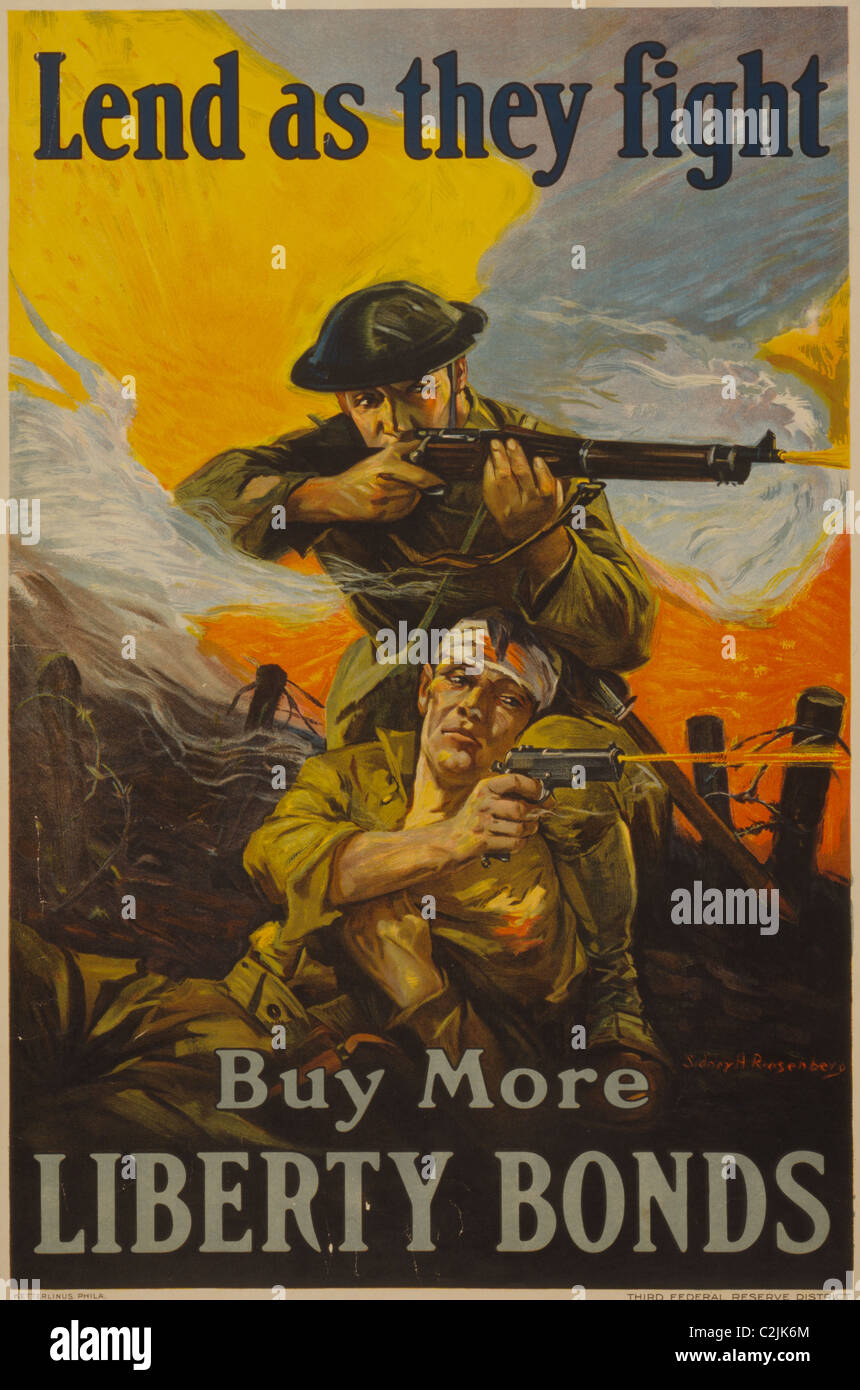 Lend as they fight - Buy more Liberty Bonds Stock Photo