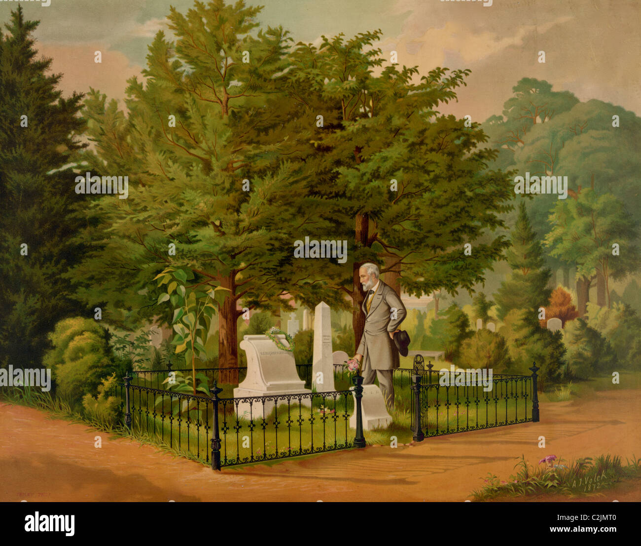 General Lee's last visit to Stonewall Jackson's grave Stock Photo Alamy