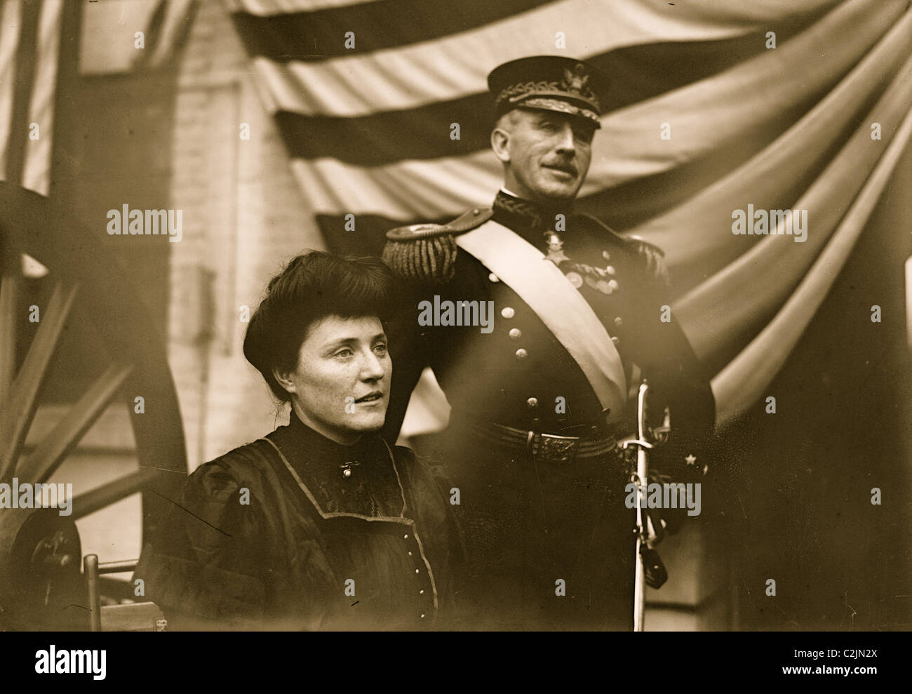 Gen. and Mrs. Leonard Wood Stock Photo