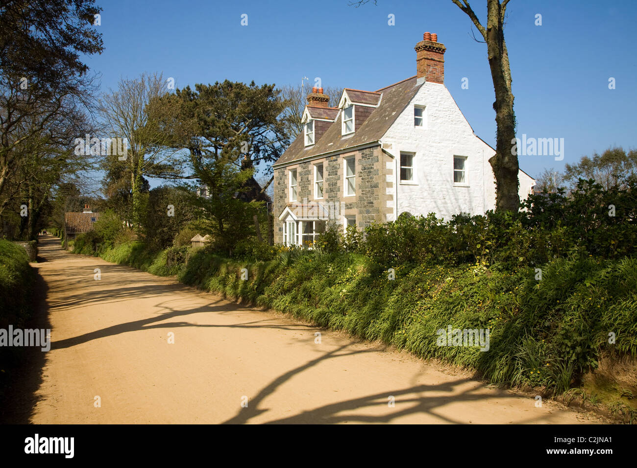 Guest house home street island Sark Channel Islands Stock Photo Alamy