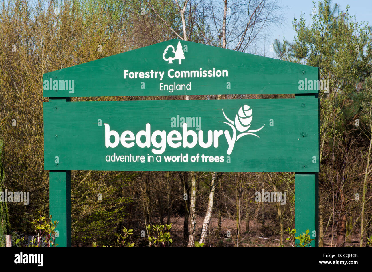 Bedgebury National & Forest Sign Goudhurst Kent England Stock