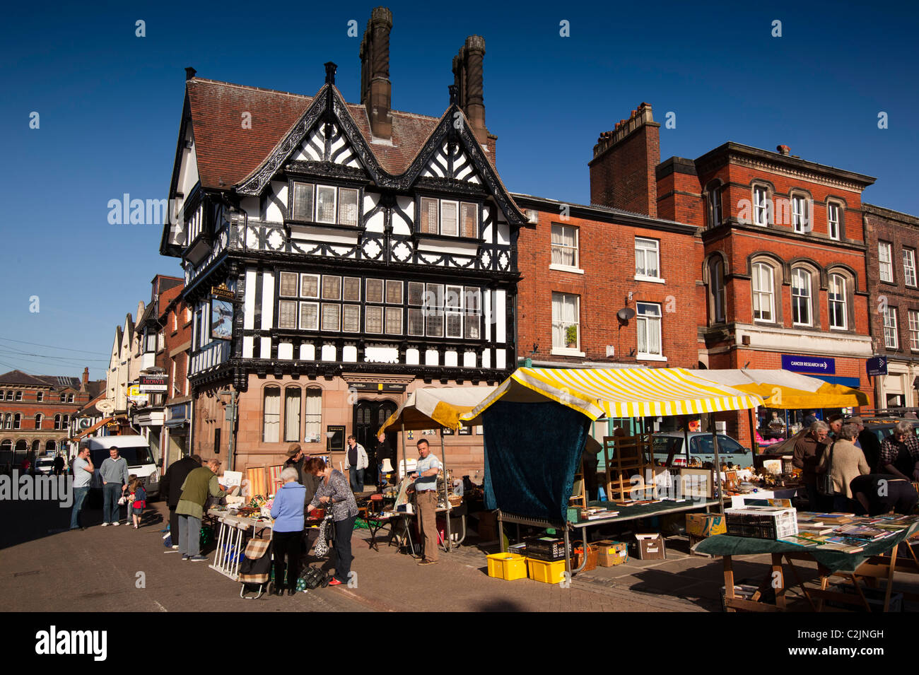 UK, England, Staffordshire, Leek, town centre, Market Place Stock Photo