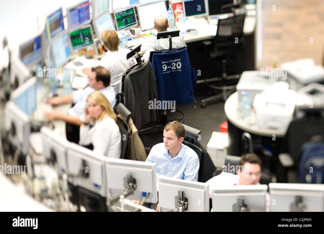 Equity traders at the screens of their computers, Frankfurt am Main, Germany Stock Photo Alamy