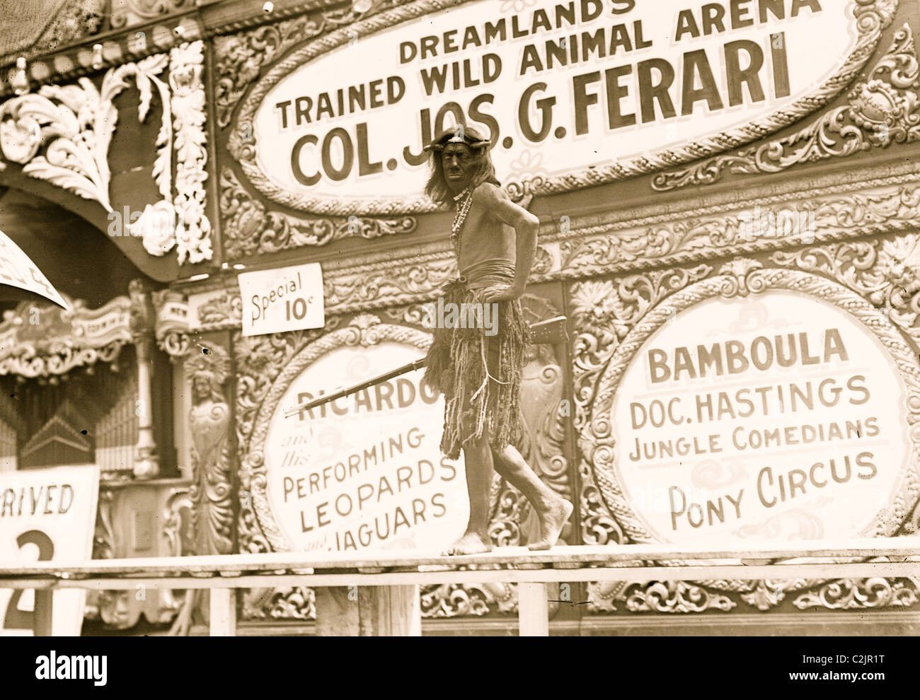 Freak Show at Coney Island Amusement Park Stock Photo Alamy