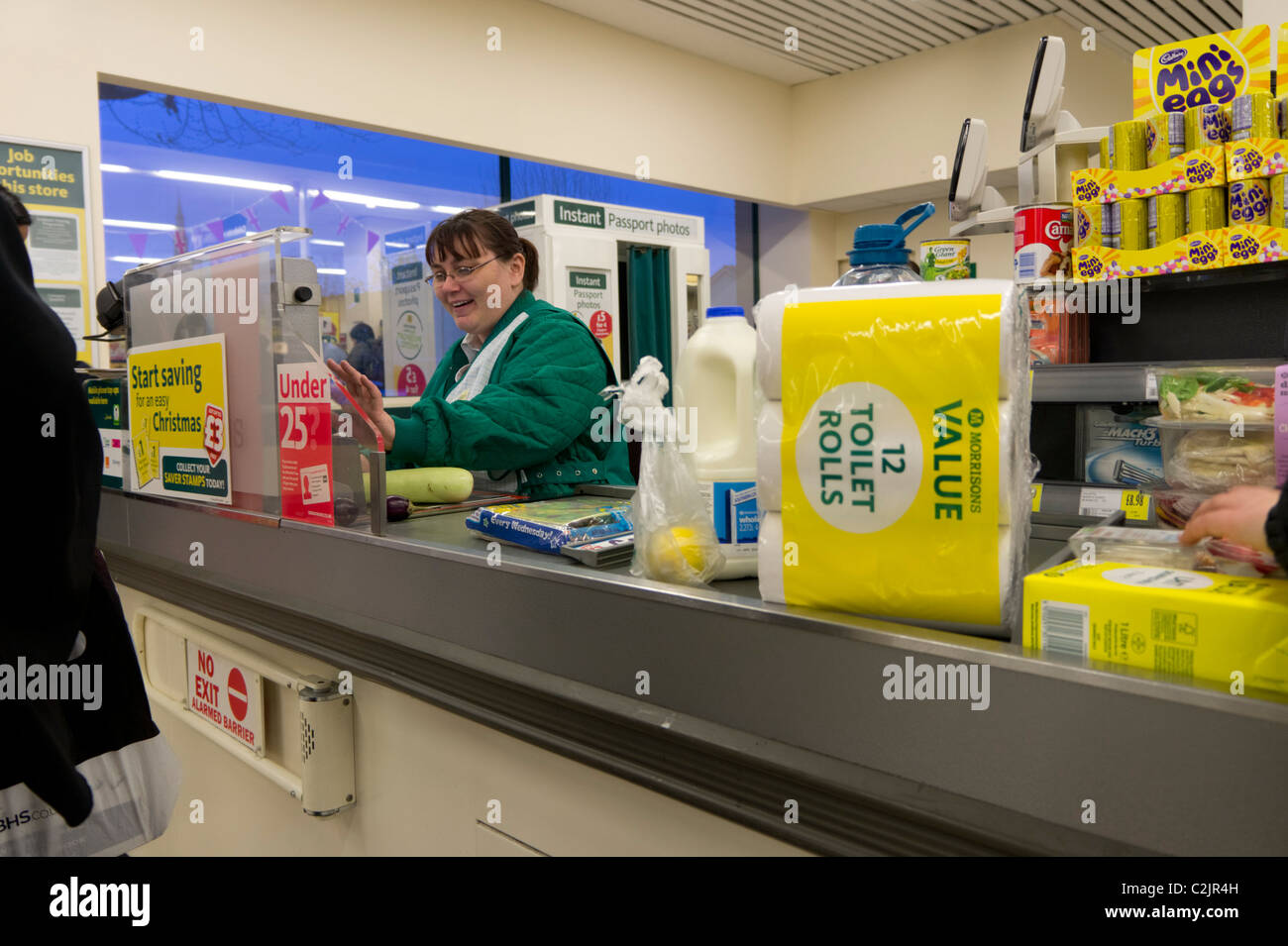 Supermarket checkout at Morrisons Stock Photo